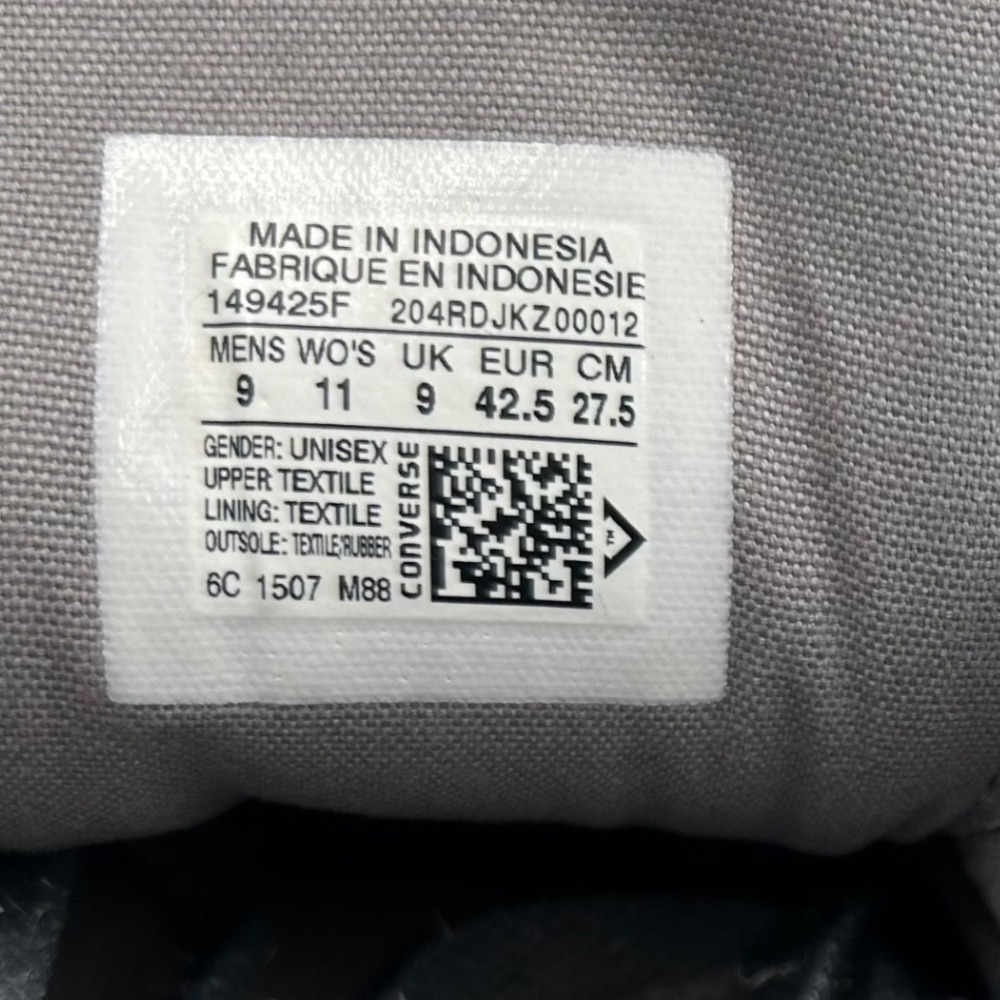 Converse Chuck Taylor All Star Madison Mens 9 Womens 11 Gray Low Top 149425F - Picture 7 of 8